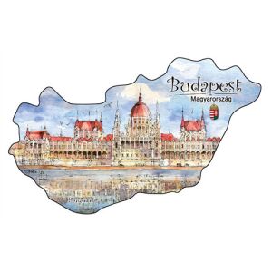 Hűtőmágnes,országforma, Budapest 137115624 - Hűtőmágnes