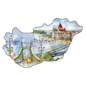 Hűtőmágnes,országforma, Budapest 137116025 - Hűtőmágnes