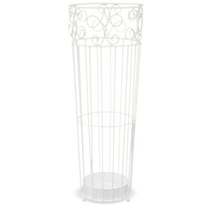 Klasszikus fehér fém esernyőtartó állvány kacskaringós mintával 63,5x20x23,5cm 137116100 - Esernyőtartó