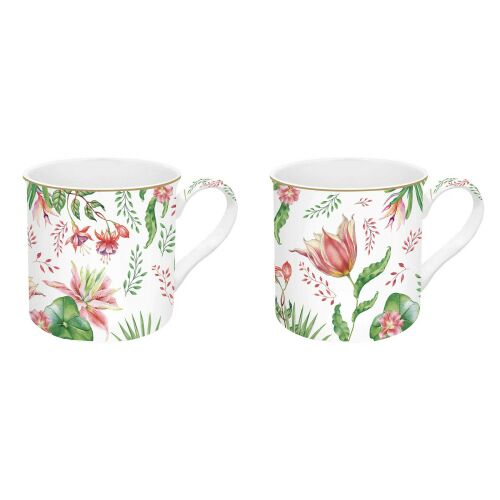 Porcelán bögreszett 2db-os, 300ml, dobozban, Botanic Chic 137116460