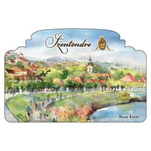 Hűtőmágnes,ablakforma, Szentendre Duna Korzó 6x11cm 137116776 - Hűtőmágnes