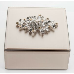Vetrario design szögletes pezsgő ékszeres doboz ezüst kövekkel rakott dísszel 7x12x12cm 137117024 - Lakberendezés