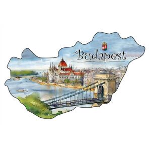 Hűtőmágnes,országforma, Budapest 137118679 - Hűtőmágnes