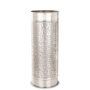 Esernyőtartó hengeres formájú ezüst színű alumínium állvány lenyomatokkal 55x20x20cm 137119418 - Esernyőtartó