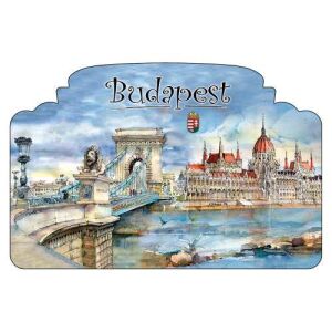 Hűtőmágnes,ablakforma, Budapest 6x11cm 137119892 - Hűtőmágnes
