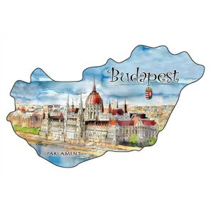 Hűtőmágnes,országforma, Budapest 137120119 - Hűtőmágnes