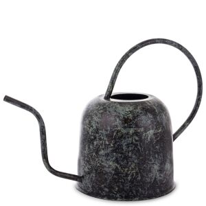 Modern fekete-szürke íves koptatott fém kerti locsolókanna 23x30x16,5cm