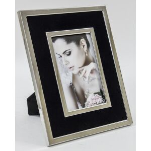 Venus design fém fekete-ezüst magasfényű szögletes képkeret 24,5x19,5x1cm