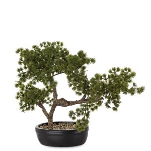 Mesterséges Bonsai Fa Műanyag Zöld 38x45x25cm 137120634 - Lakberendezés