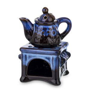 Kerámia mécsestartó kék 13,5x9x8cm 137120635 - Mécsestartó