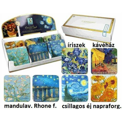 Parafa poháralátét 10x10cm, Van Gogh: Csillagos éj 137120713