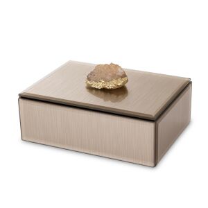 Casablanca pezsgő üveg ékszeres doboz fekete béléssel arany achát fogantyúval 8x16x12cm 137122508 - Ékszertároló