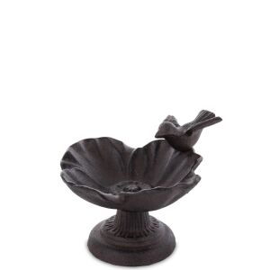 Öntöttvas madárkás barna madáritató tálka 12,5x17x15cm