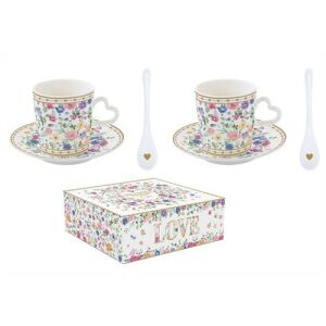 Porcelán eszpreszócsésze+alj, 2 személyes, 100ml, porcelánkanállal, dobozban,Mon Amour 137122841 - Easy Life Design