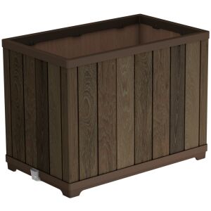 Keter Deco Rectangle Tall Walnut műanyag virágláda 76 x 45,5 x 55 cm 137123552 - Keter