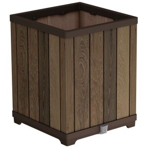 Plastikowa skrzynka na kwiaty Deco prostokątna podnoszona 74 L orzech 137123554 - Skrzynka na kwiaty