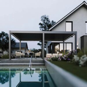 SUN DELUX PRO Motoros + Led világítás 4x6 m antracit terasz pergola