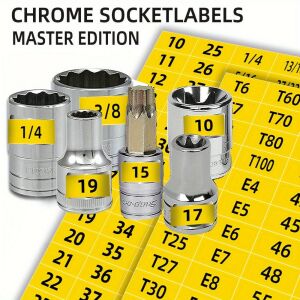 Chrome Socketlabels Master Edition dugókulcsokra felhelyezve - Dugókulcs