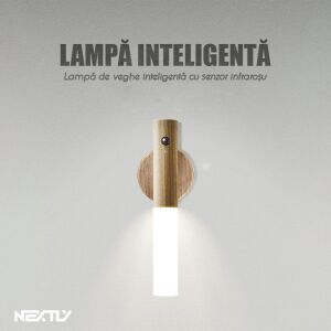 NEXTLY LED lámpa mozgásérzékelővel, meleg fény, 2 világítási mód - folyamatos/mozgásérzékelő, mágneses tartó, USB töltés, IP20, ABS + szerves üveg, 18x2,5cm, barna színű.