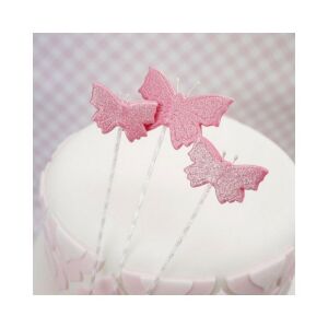 Torta pillangókkal díszítve PME műanyag virágdrótokkal - PME Cake