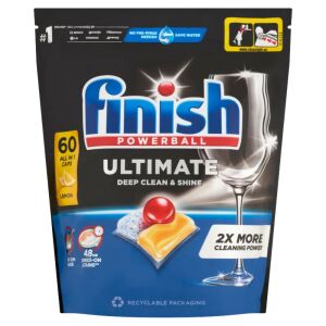 Finish Powerball Ultimate All in 1 mosogatógép kapszula Lemon 60db/csg (6csg/karton) 137185016 - Gépi mosogatás
