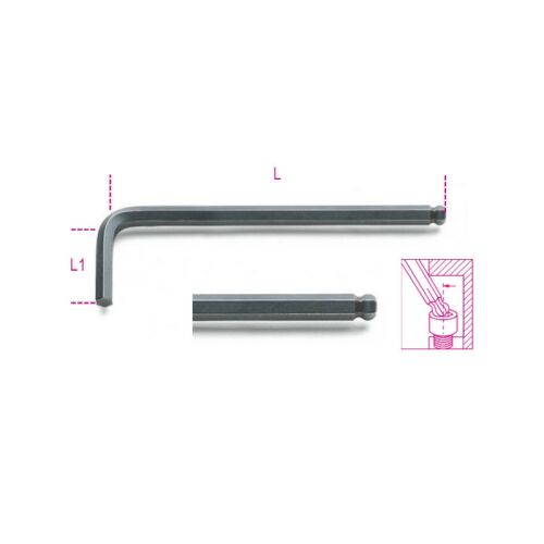 96BP-AS 7/32 mm Hajlított gömbfejű imbuszkulcs, barnított