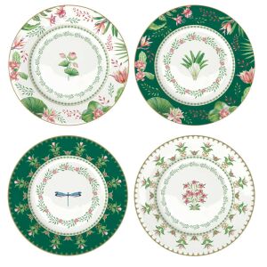Porcelán desszerttányérszett 4db-os,19cm dobozban, Botanic Chic 137192397 - Easy Life Design