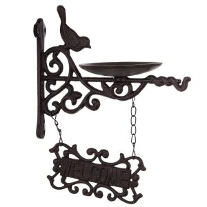 Madáritató, öntöttvas, barna, 27,5x23x12cm