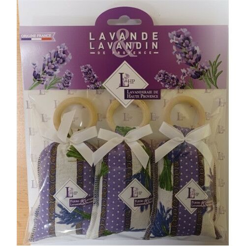 Levendulával töltött Lavande zsák fakarikával, 18g, 3db-os szett 137193336