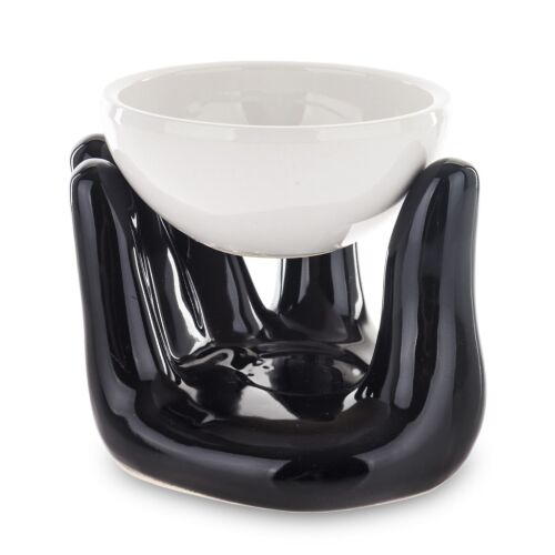 Kerámia mécsestartó Fekete, Fehér 10x12,5x10cm 137195177