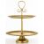 Derby design kerek arany 2 emeletes aprósütemény kínáló állvány díszes fogantyúval 57x45x31cm 137195267