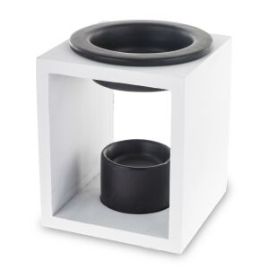 Kerámia mécsestartó Fehér, Fekete 12,5x10x10cm 137195595 - Mécsestartó