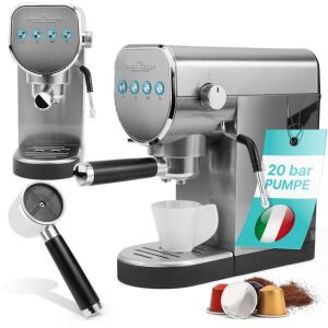 ProfiCook PC-ES/KA 1265 espresso machine with portafilter, Nespresso capsule compatibility, and 20 bar pump - Bean-to-cup coffee machines