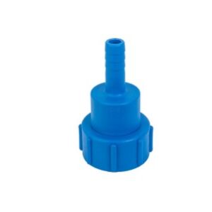 IBC S60x6 to 3/4 inch hose adapter, blue plastic connector - Irrigation