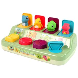 Dinoszaurusz Felbukkanó Játék, felbukkanó dinoszauruszokkal, interaktív játék kisgyermekeknek - Lean Toys