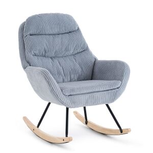 VASHOME siva stolica za ljuljanje od samta na bijeloj pozadini - Namještaj