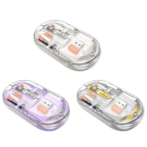 HOCO számítógépes vezeték nélküli egér kettős üzemmódú SILENT 2,4G 1600 dpi GM35 űrszürke 137202367