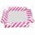 Inflatable pink and white striped pool hammock lounger with mesh seat