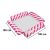 Inflatable pink and white striped pool hammock lounger with dimensions