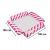 Inflatable pink and white striped pool hammock lounger with dimensions