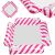 Inflatable pink and white striped pool hammock lounger with mesh seat, multiple views