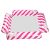 Inflatable pink and white striped pool hammock lounger with mesh seat