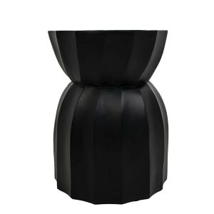 MaMaison Rolling Mangófa Kisasztal - Fekete Geometrikus Asztal - Nappali bútor