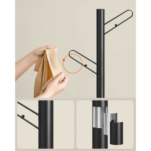 SONGMICS HOME Fa Formájú Álló Ruhafogas 8 Kampóval Fekete 137215785