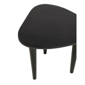 MaMaison Laminar fekete mangófa háromszög alakú dohányzóasztal fehér háttérrel - Nappali bútor