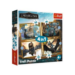 Trefl 4 az 1-ben puzzle (35,48,54,70 db-os) - Így neveld a sárkányodat (34678)