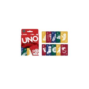 Игра на карти Uno 80th Anniversary Ruby Red Edition с кутия и примерни карти - Mattel