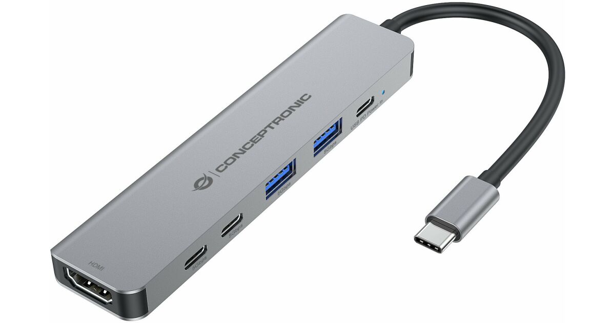 Conceptronic DONN33G Dockingstation und Port Replikator Kabelgebunden USB 3.2 Gen 1 (3.1 Gen 1) Type-C Silber (DONN33G) 137219843