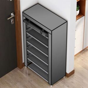 RT Sivý 9-policový textilný regál na topánky - Mobilné úložisko na topánky - Botníky