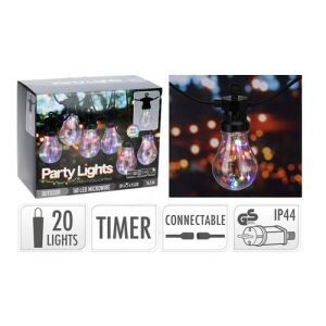 Party Lights 14,5 m prepojiteľná vonkajšia svetelná reťaz so 160 mikro LED diódami a funkciou časovača - ProGarden